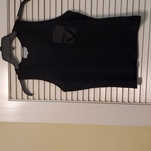 RAMPAGE BLACK STRETCHABLE WITH SILK POCKET TANK TOP